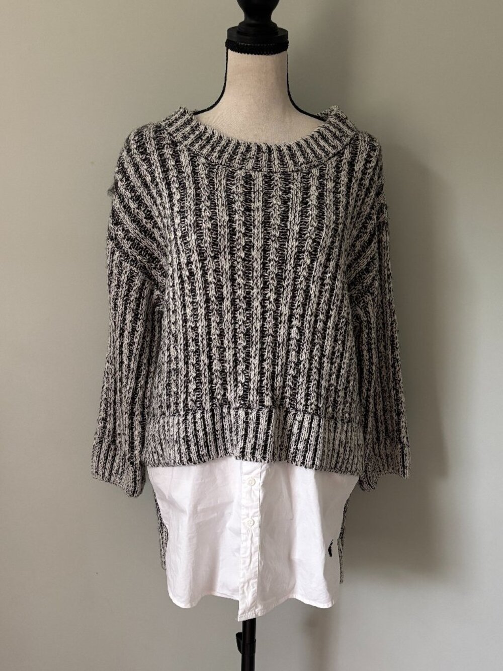 Thakoon for Design Nation Marled Knit Shirttail Hem Sweater Size L Like New